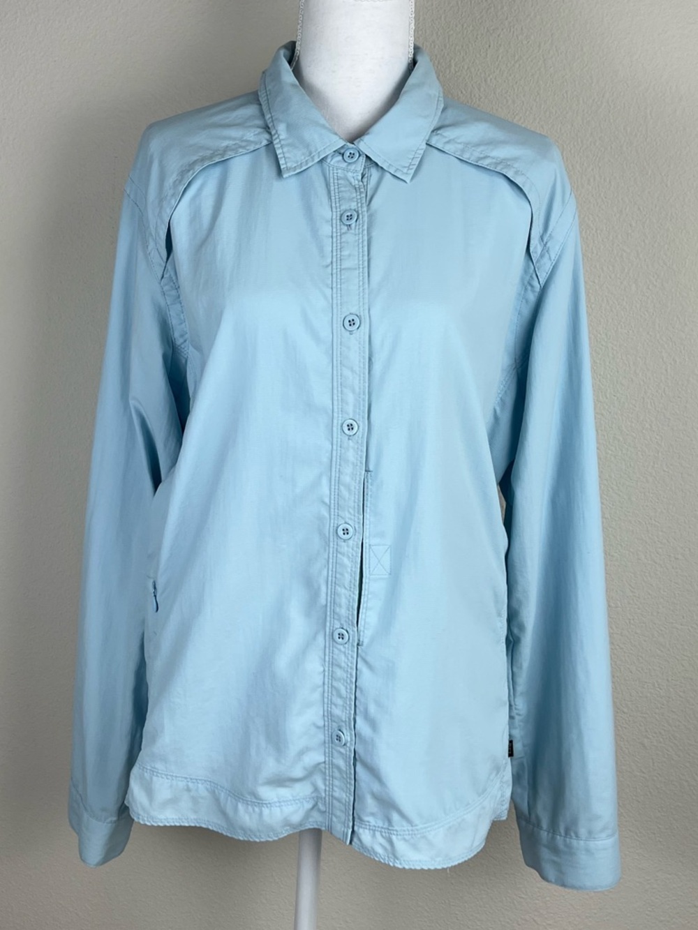 REI Hiking Shirt Womens XXL Blue UPF 30 Sun Protection Ventilated Travel Outdoor